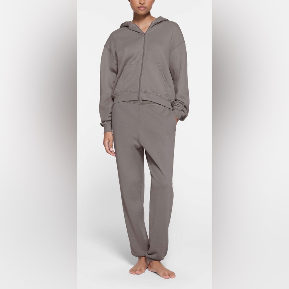 Skims French Terry Zip Up  Grey Large